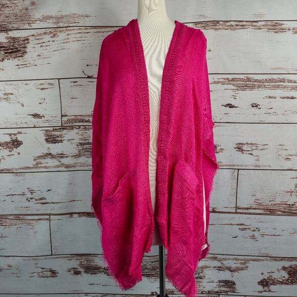 NWT Treasure & Bond Lace Trim Short Sleeve Ruana Top - Picture 1 of 9